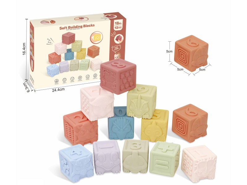 Dinosaur & Numbers Soft Building Blocks 12pcs