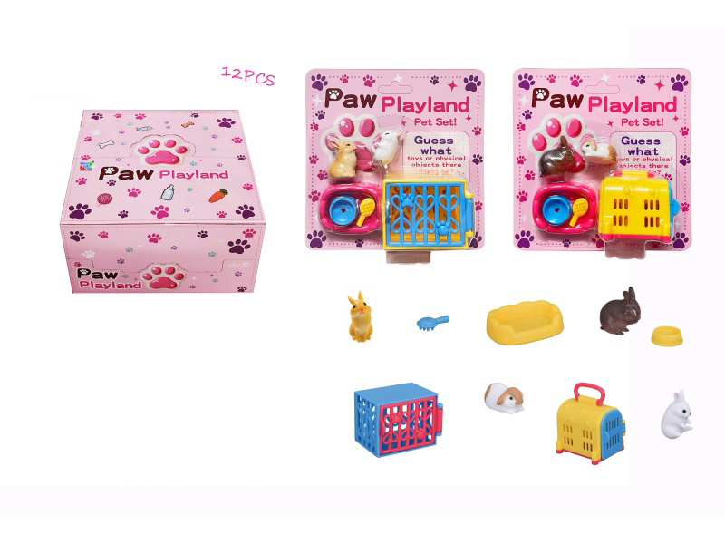 Mini Rabbit Cage Set, 12 Pieces