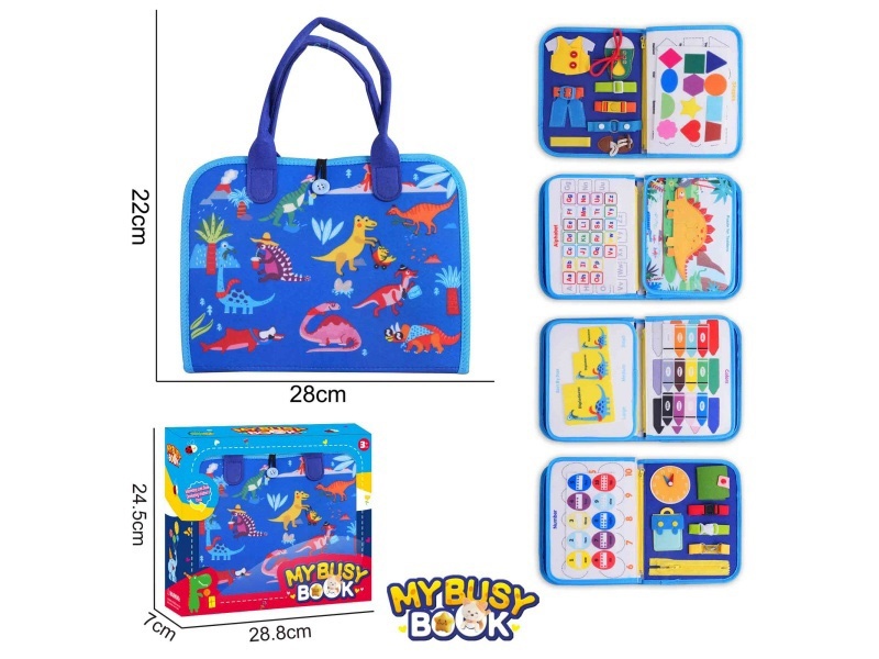 Montessori Early Childhood Education And Intelligence - Felt 5-Page Dinosaur Busy Edition