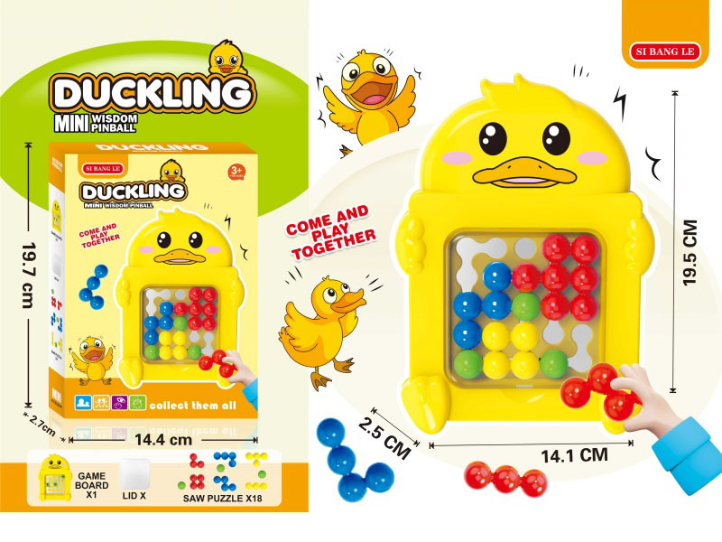Diy Puzzle Board Game Puzzle Bead Toy Little Yellow Duck Bead Puzzle Shape Matching Parent-Child Interaction