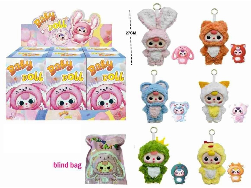 Rabbu Vinyl Face Plush Doll 6Pcs/ Box