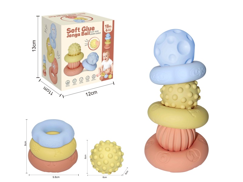 Soft Plastic Jenga Ball 6pcs