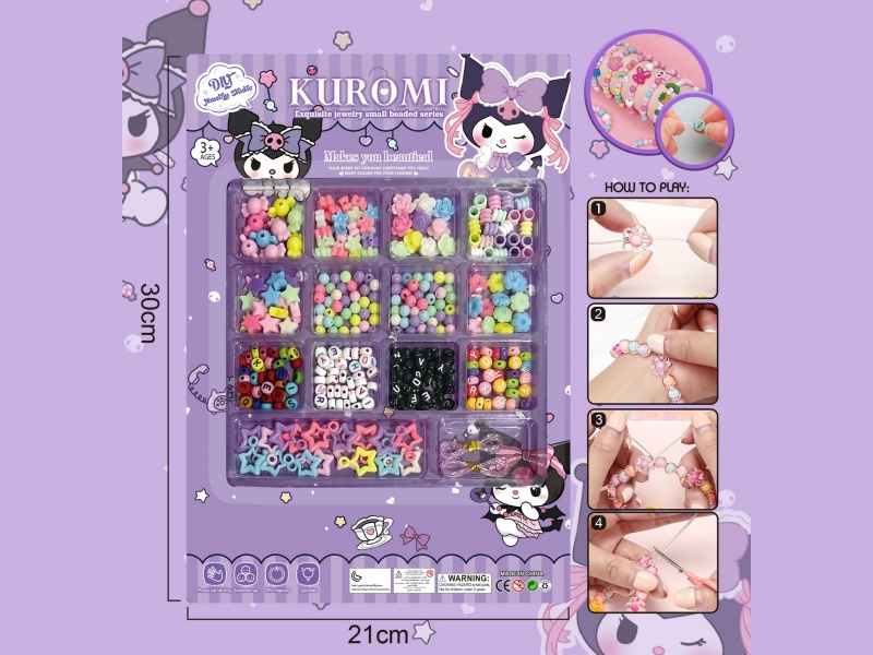 Kulomi Diy Beaded Jewelry Square 14-Grid Multi-Color Beaded With 2 Threads