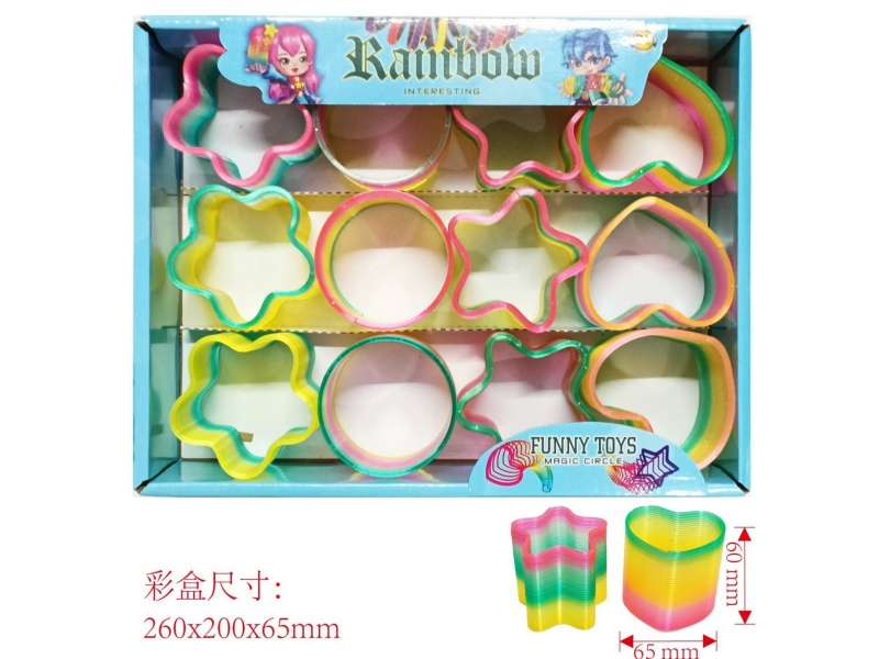 Rainbow Ring Spring Color Odd Shape (Mixed) (12Pcs)