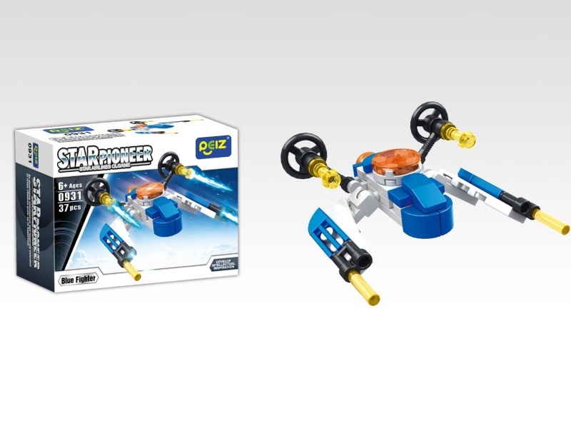 Blue Fighter Building Blocks 37Pcs
