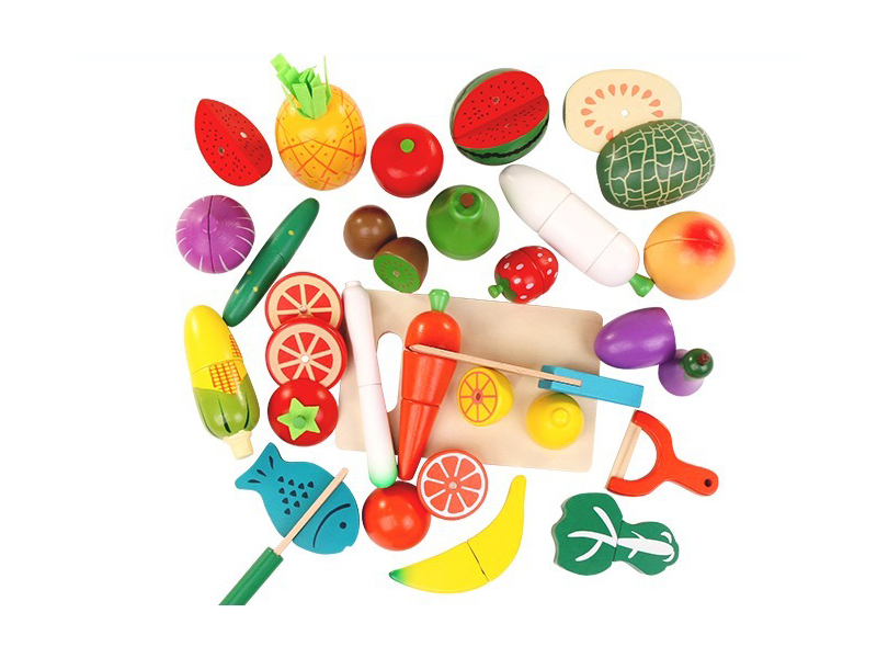 25pcs Wooden Fruits And Vegetable Set