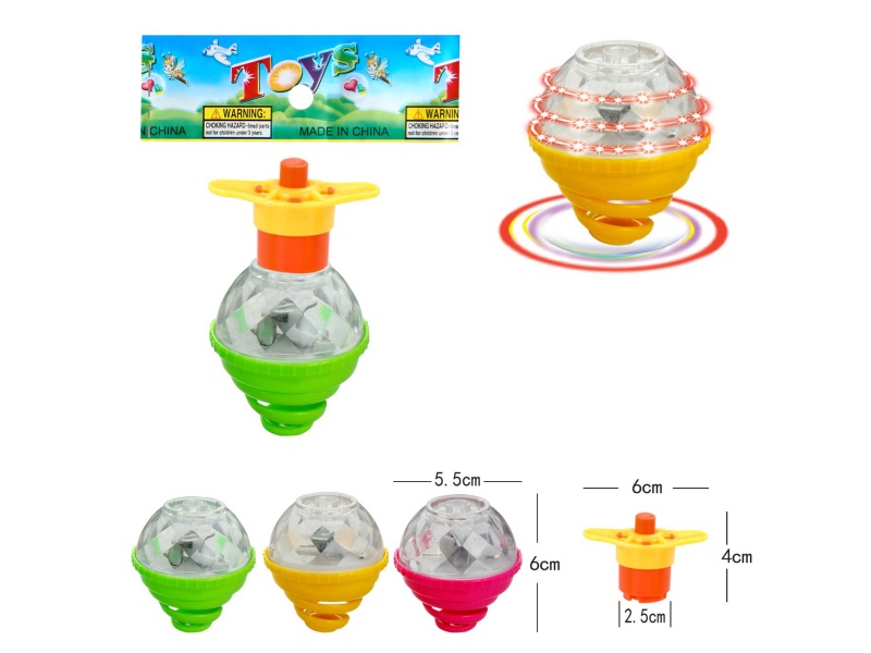 Windup Top Toy With Light