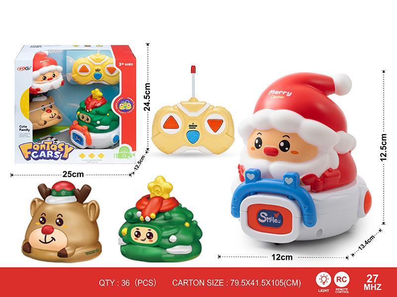 27Mhz 2-Channel Remote Control Christmas Series Vinyl Car(With Lights)1 Changing 3