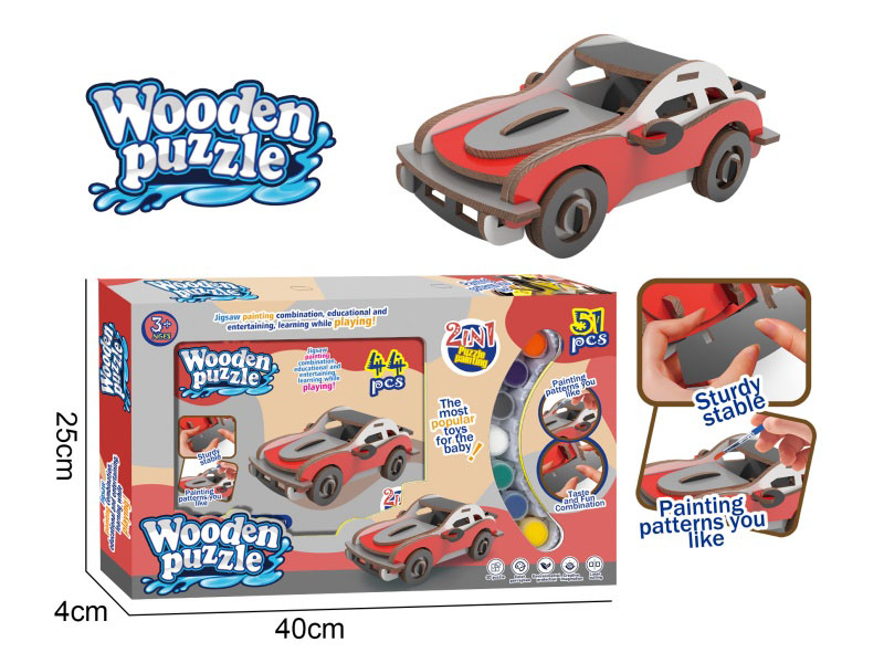 Diy Wooden Puzzle For Sports Cars