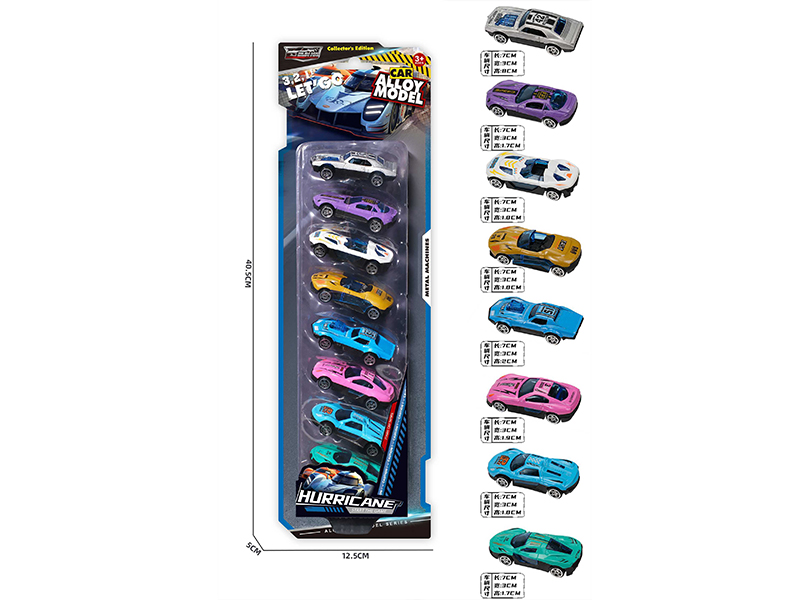 1:72 Slide Alloy Racing Cars 8pcs
