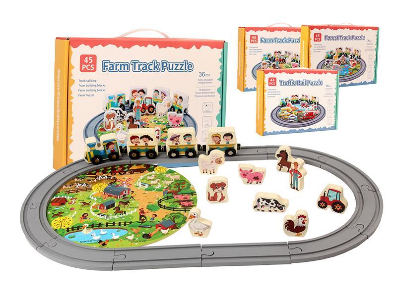 Wooden Farm Track Puzzle 2 In 1