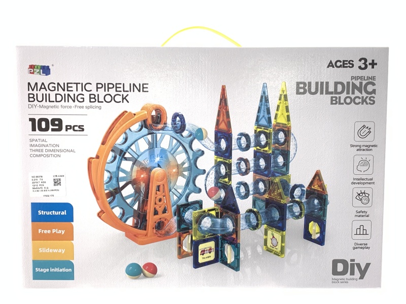 Electric Ferris Wheel Magnetic Pipe Building Blocks (109 Pieces)