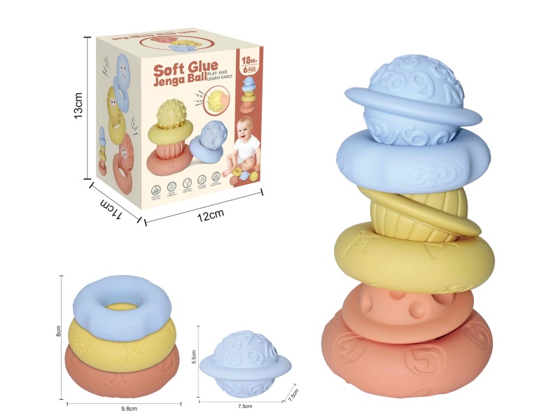 Soft Plastic Jenga Ball 6pcs