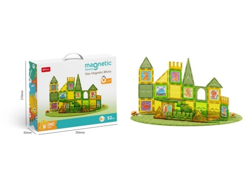 Dinosaur Color Window Magnetic Building Blocks -52P