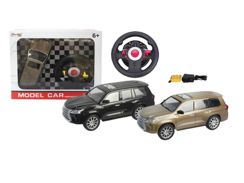 A 1:12 Scale Simulation Of A New Lexus Remote-Controlled Car With Lights And A No. 6 Steering Wheel