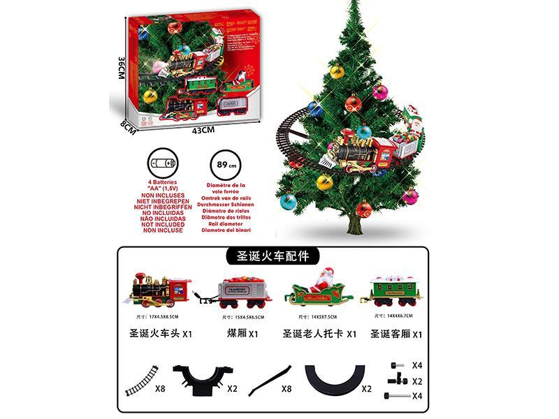 B/O Christmas Rail Car With Light And Music