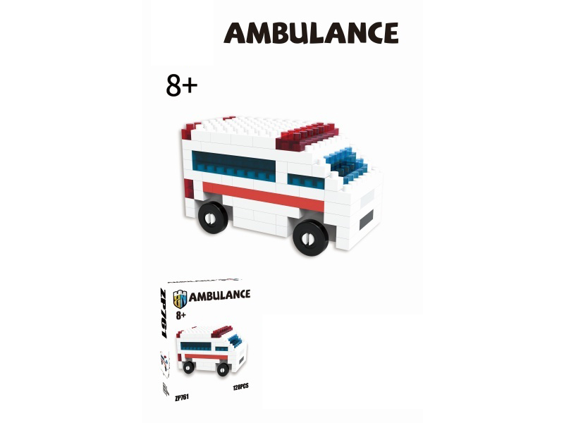 Ambulance Building Block Car Series 128 PCS