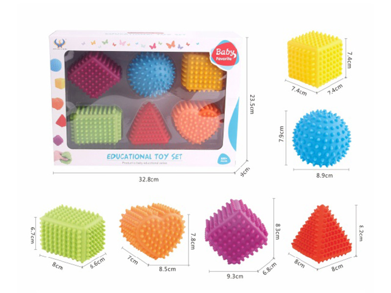 Geometrically Shaped Vinyl Balls 6pcs