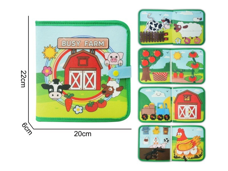 Montessori Early Childhood Education And Intelligence Development - A 5-Page Book On A Felt Fence Dairy Farm