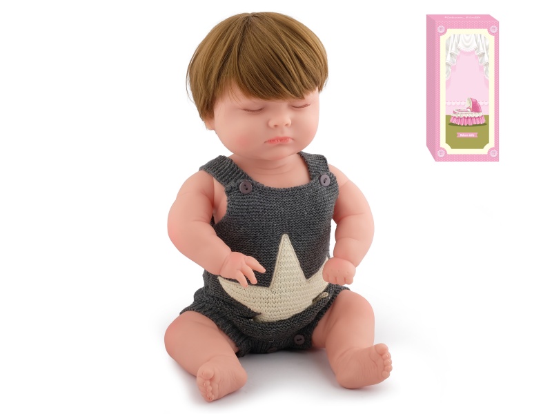 50cm Soft Plastic Reborn Doll(Wig Sheath)With Feeding-Bottle, Magnetic Pacifier, Diaper, Birth Card