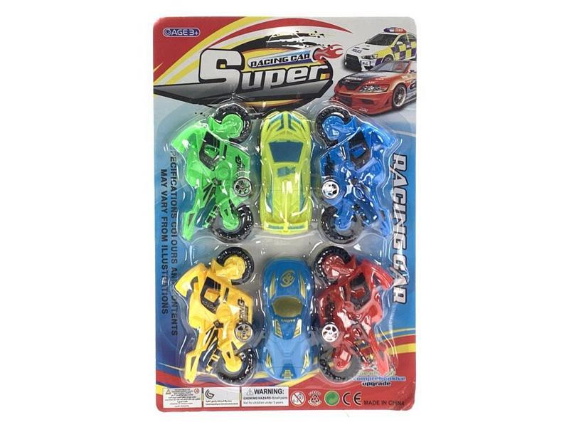 Pull Back Sports Car+4 Slide Motorcycle