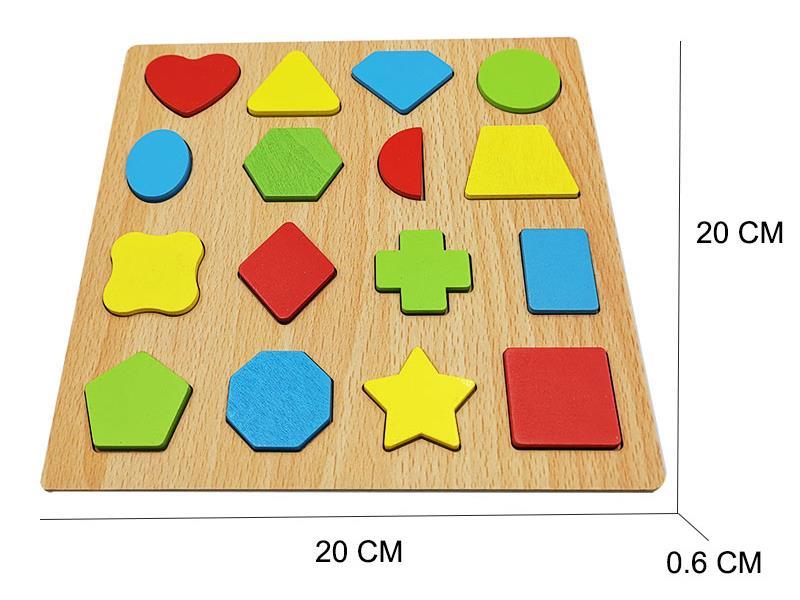 Wooden Jigsaw Geometric Cognition Puzzle Board Early Education Toy