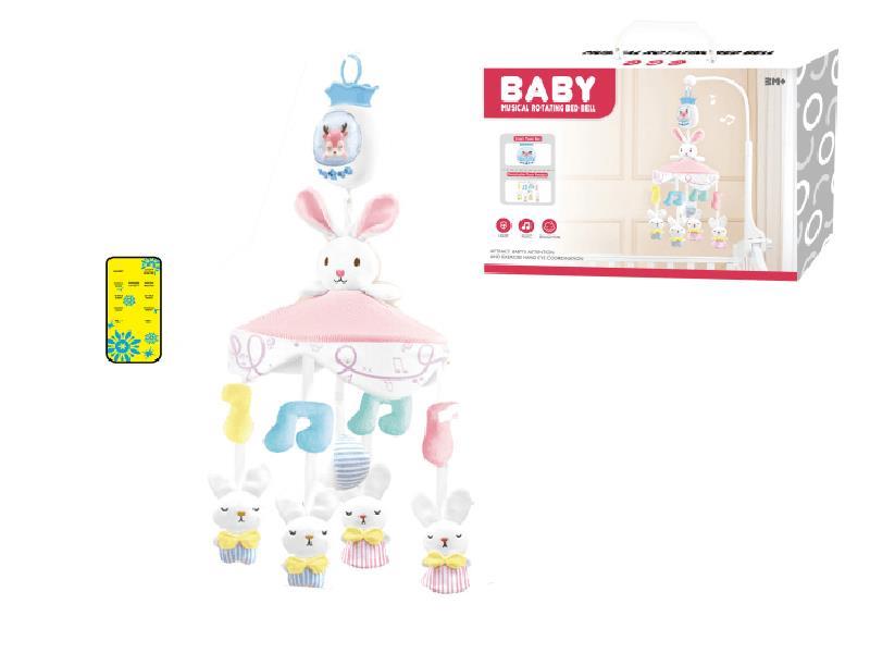 Plush Rabbit B/O Musical Bed Bell With Remote Controller