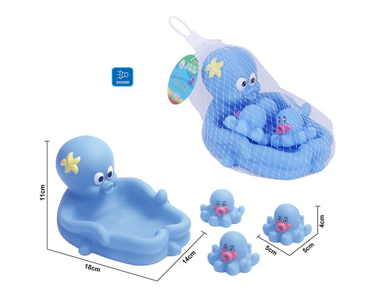 Cute Octopus Kids Bath Toy Set