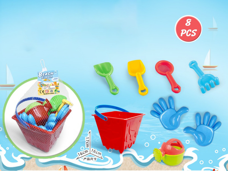 Castle Bucket With Beach Accessories (8 Pieces)