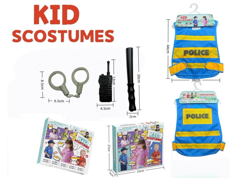 Diy Clothing Role-Playing English Traffic Police Vest + 3-Piece Set (Thickened Style) (Color Box Style)