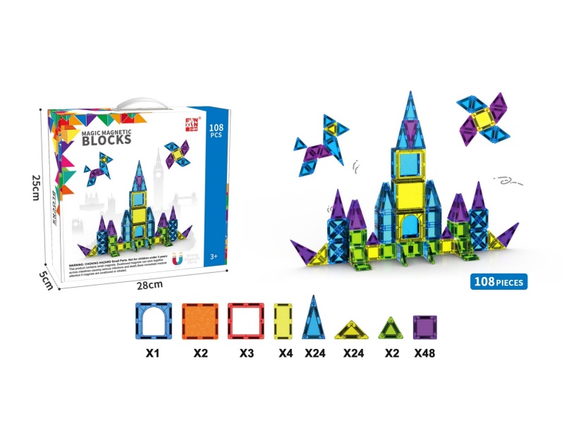 108PCS Magnetic Building Blocks