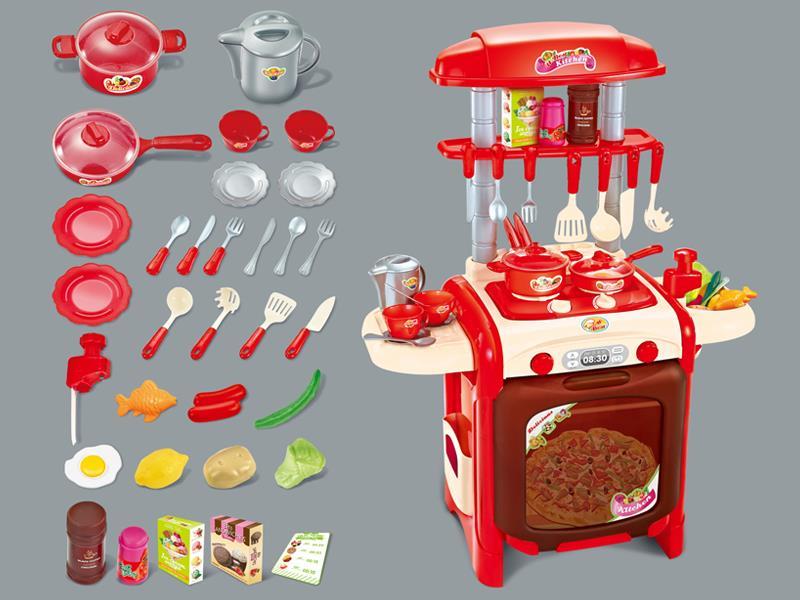 47Pcs Delicious Kitchen Simulation Table (Red)