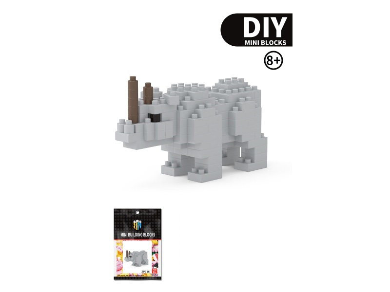 Rhinoceros Animal Building Blocks 128 PCS