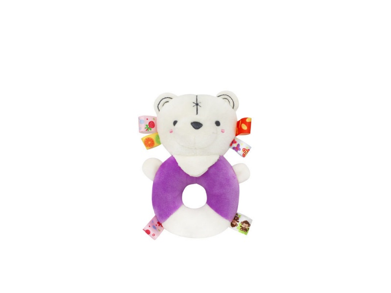 Bb Called The Purple Bear Baby Soothing Plush Hand-Cranked Ring