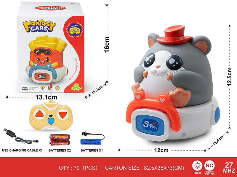 27Mhz 2-Channel Remote Control Vinyl Cartoon Mouse Car(With Lights)Including Batteries