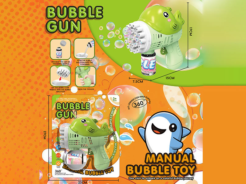 Green Whale Manual Bubble Gun