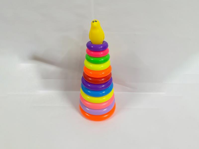 Penguin Rainbow Tower Jenga Ring 12 Layers