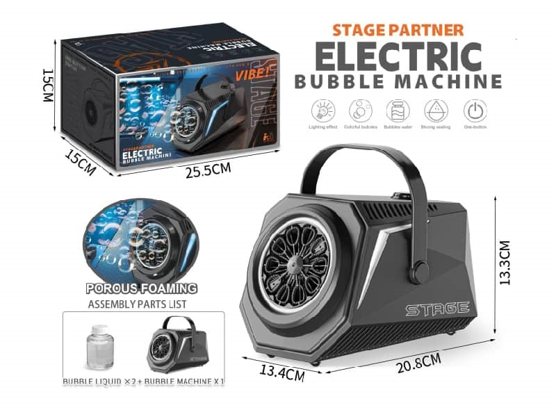 Automatic Bubble Machine With 2 Bottles Of 90ml Bubble Solution