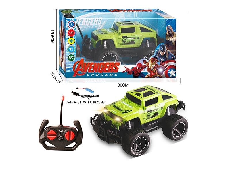 27Mhz 1:16 4-Channel Remote Control The Hulk Hummer H3 Off-Road Vehicle With Lights(Included Batteries)