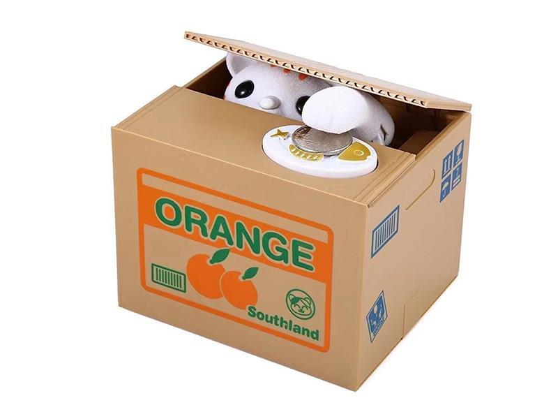 "Stealing Money White Cat Card Recitation Electric New And Unique Money Can Product.