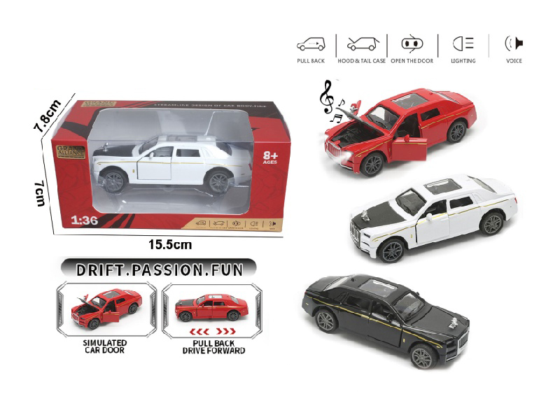 11; 36 Force Alloy Car Model - Rolls-Royce Phantom With Mixed Colors Of Light And Music