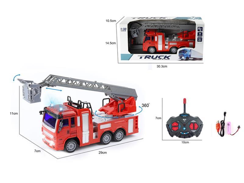 1:30 R/C 4CH Ladder Fire Truck With Light