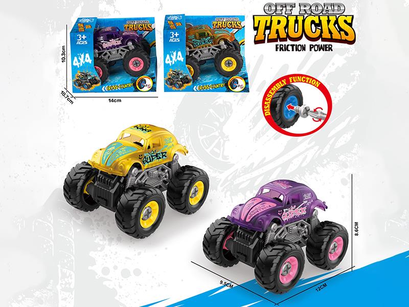 DIY Assembly Friction Transparent Beetle Off-Road Vehicle