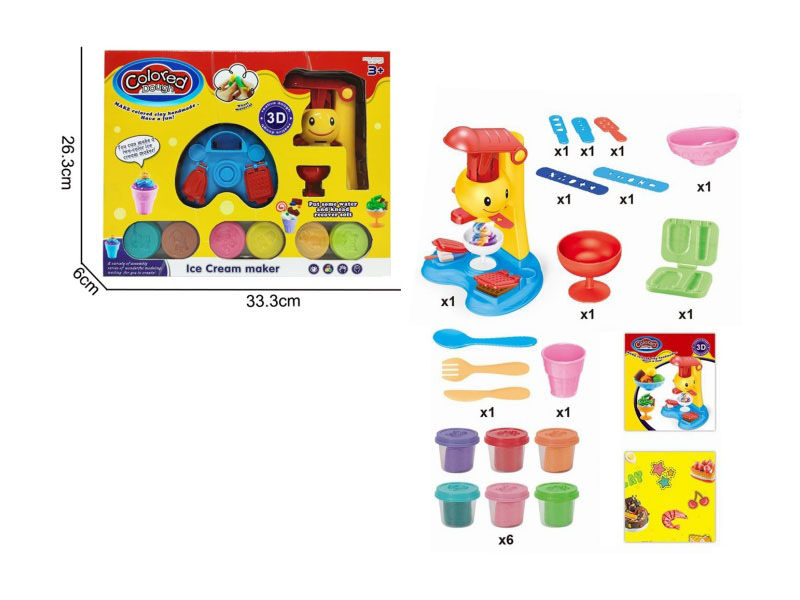 Smiling Face Ice Cream Machine Clay Set