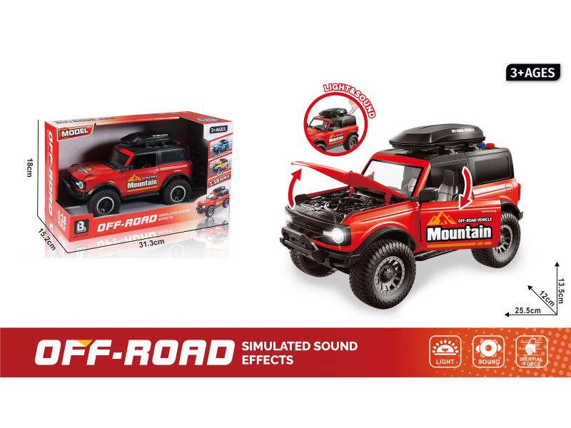 1:18 Sound And Light Inertia Openable Off-Road - Red (Battery Not Included :3*Aaa)