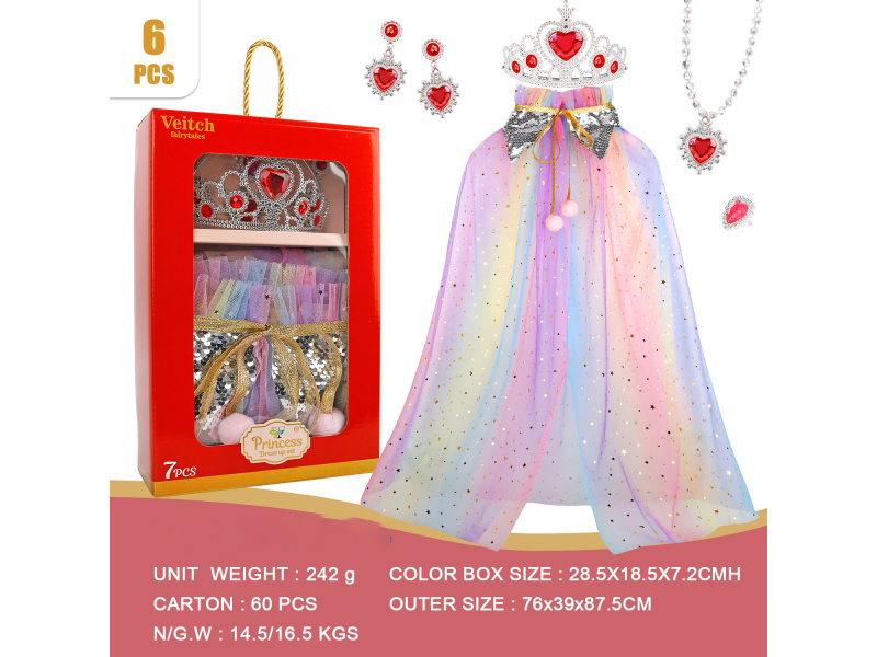 Crown Colorful Cape Set 6Pcs