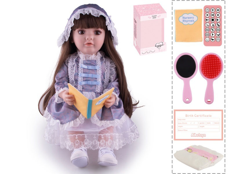 22-Inch Bionic Smart Rebirth Doll, Capable Of Bionic Shaking Of The Head, Raising Of The Hand, Mouth Movement To Speak, Intelligent Dialogue, Recording, Imitating The Tongue, Oral Skills, Dance Music