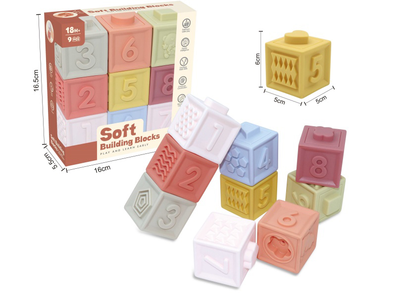 Animal & Numbers Soft Building Blocks 9pcs