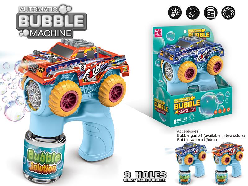 8 Holes Pickup Bubble Gun With Lights(1*90ML Bubble Water)