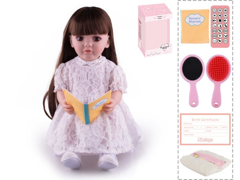 22-Inch Bionic Smart Rebirth Doll, Capable Of Bionic Shaking Of The Head, Raising Of The Hand, Mouth Movement To Speak, Intelligent Dialogue, Recording, Imitating The Tongue, Oral Skills, Dance Music